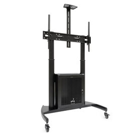 Tooq Narnia FS20500M-B Soporte de Suelo con Ruedas, Armario y Bandeja para Pantallas 60-100 pulgadas